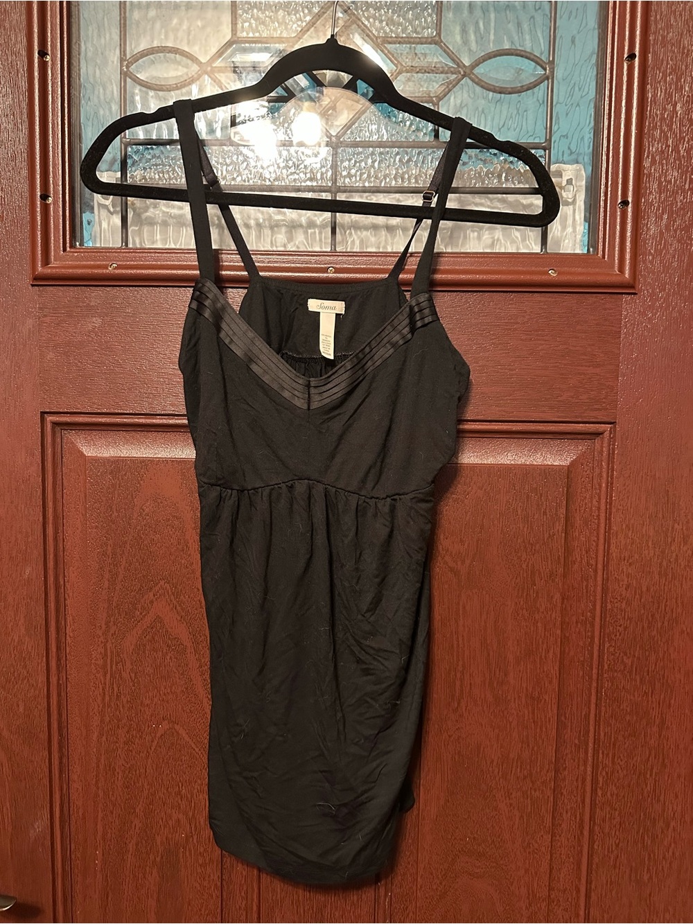 Soma Black Mini Dress with Spaghetti Straps